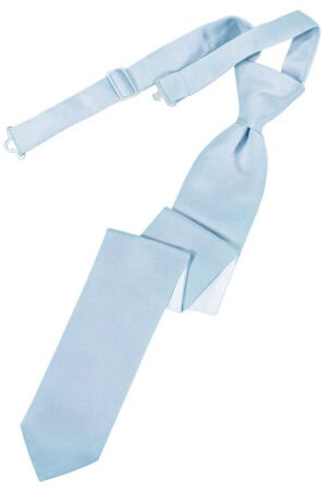 Light Blue Solid Satin Skinny Tie