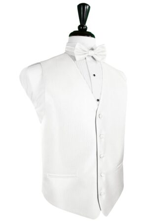 Diamond White Herringbone Tuxedo Vest