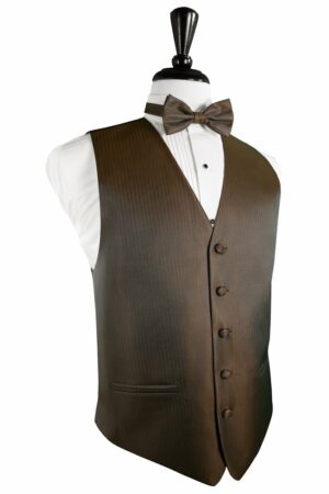 Espresso Herringbone Tuxedo Vest