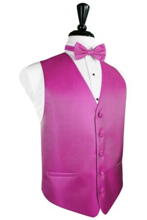 Fuchsia Herringbone Tuxedo Vest