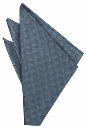 Desert Blue Herringbone Pocket Square
