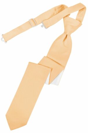 Apricot Solid Satin Skinny Tie