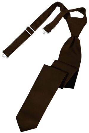 Chocolate Solid Satin Skinny Tie