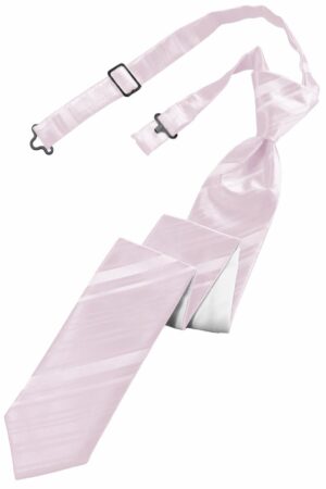 Blush Striped Satin Skinny Tie