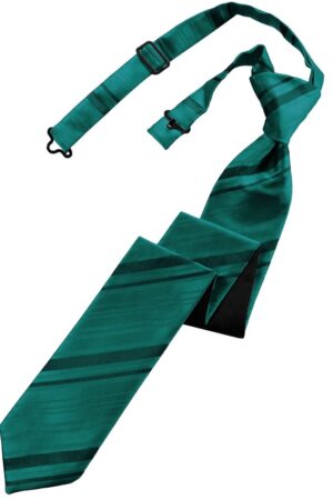Jade Striped Satin Skinny Tie