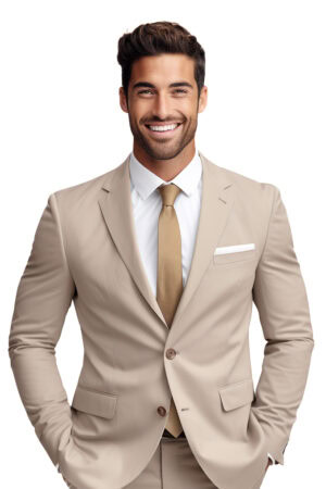Man wearing Tan Suit jacket